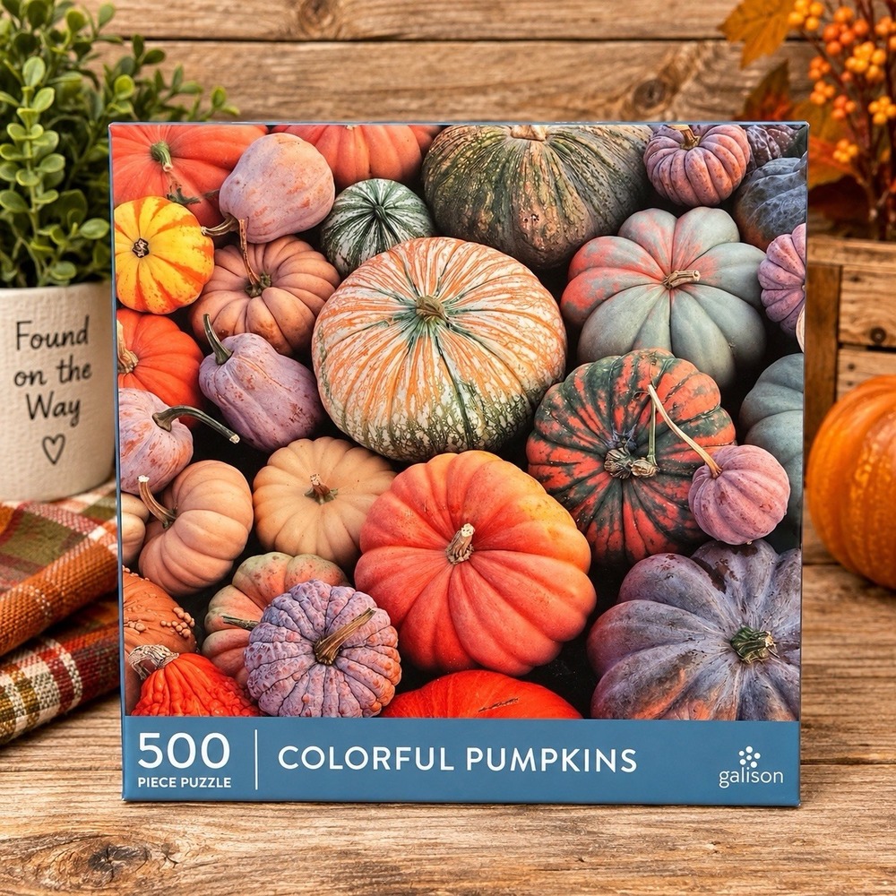 Galison Colorful Pumpkins 500 Piece Jigsaw Puzzle Fall Autumn Sealed Pieces